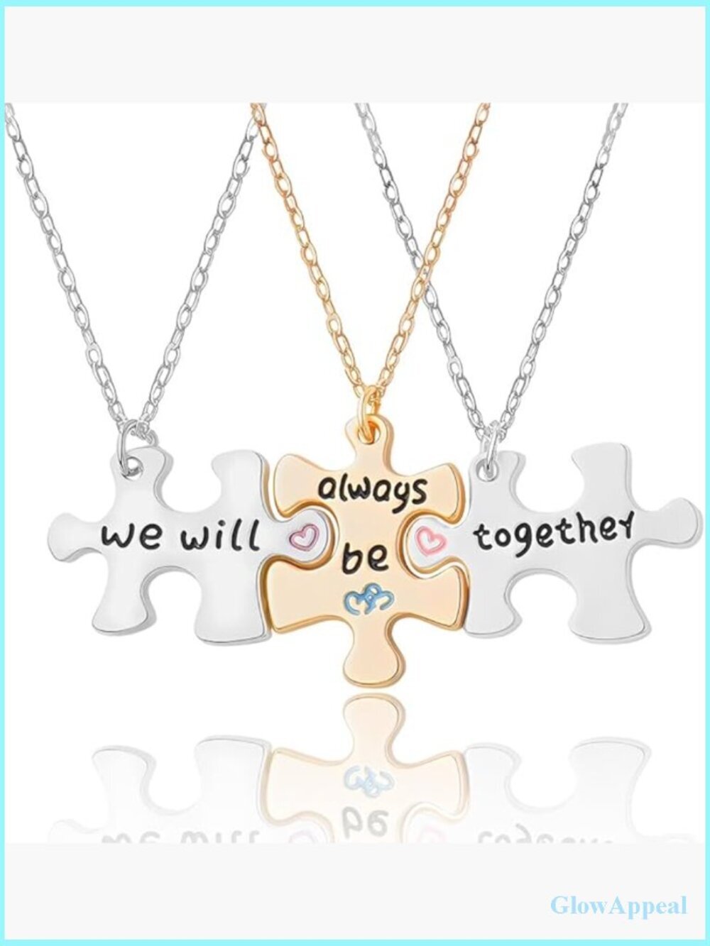 Best Friend Puzzle Necklace for 3 Sisters Set
